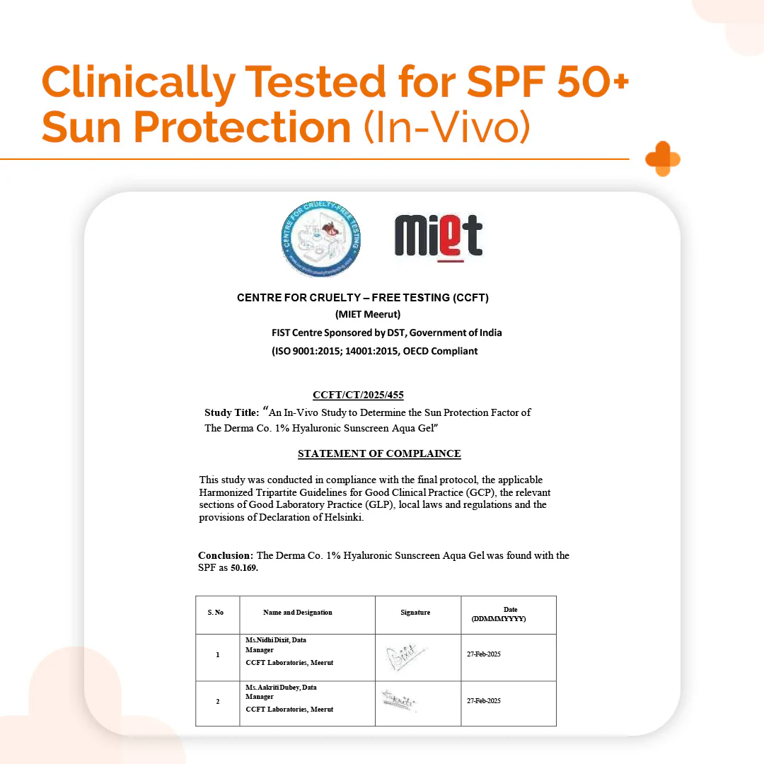 1% Hyaluronic Sunscreen Aqua Gel In Vivo Tested (ISO 24444:2019 Certified, CTRI/2025/02/080287) for Broad Spectrum & Blue Light Protection for Oily, Dry, Acne-prone Skin (Pack of 2) - Image 4