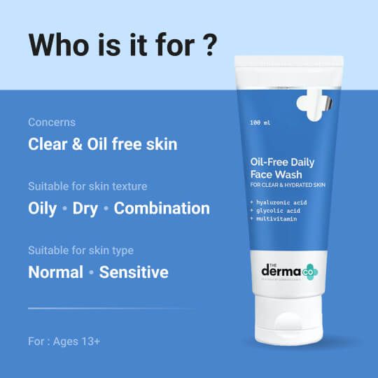 Oil-Free Daily Face Wash With Hyaluronic Acid, Glycolic Acid & Multivitamins for Clear & Hydrated Skin - 100ml - Image 4